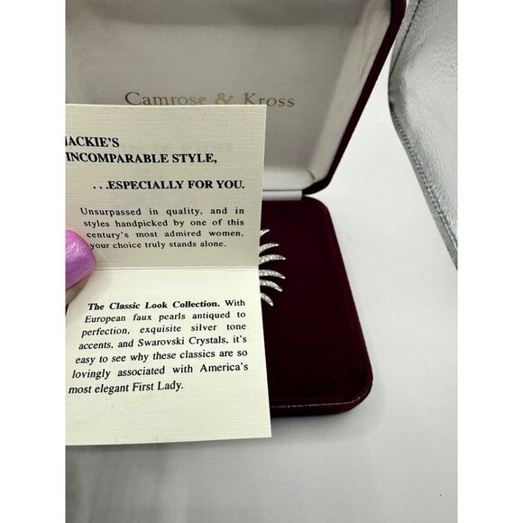 Camrose & Kross Rhinestone Sunburst Brooch Pin Jacqueline Jackie Kennedy - Picture 5 of 6